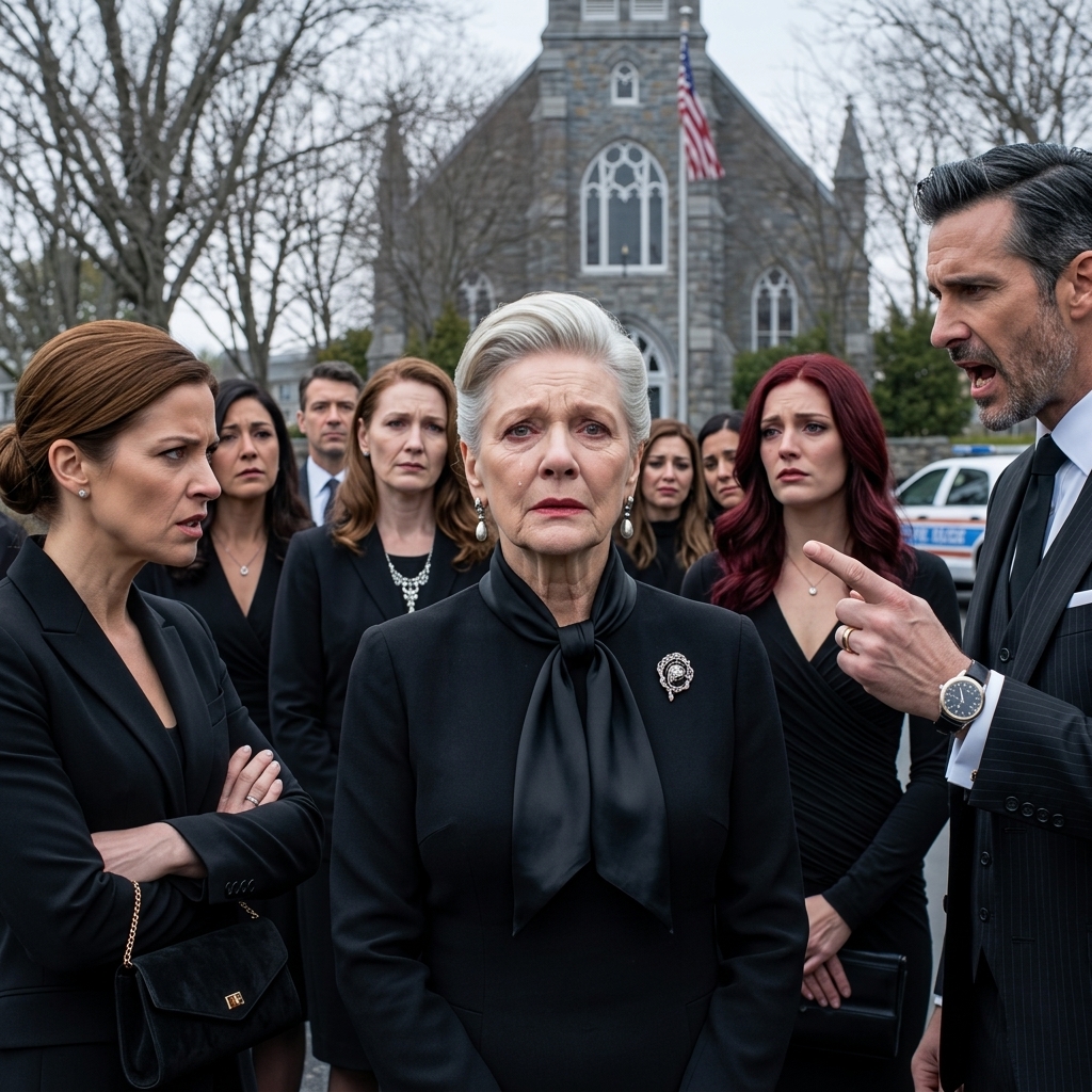 Ved min mands begravelse fandt jeg ud af, at han havde en anden hemmelig familie. De ydmygede mig foran alle og sagde hånligt, at jeg bare var en “stedfortræder”, der ikke fortjente nogen respekt. Men da advokaten læste testamentet, testamenterede min mand hele sin formue til mig – og det var dér, den virkelige storm begyndte …