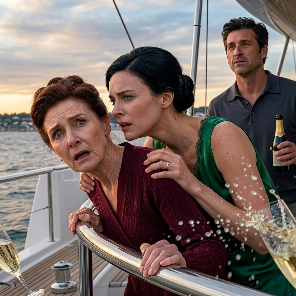 “Sig hej til hajerne,” hviskede min svigerdatter, mens hun pressede mig op mod yachtens ræling. Min søn stod bare der og smilede. De troede, de kunne stjæle min formue på 3 milliarder dollars og presse mig op i et hjørne uden nogen udvej. Men da de kom hjem … sad jeg allerede der og ventede – med en særlig gave. Og det værste var, at jeg næsten var med på det, fordi en lille del af mig stadig ville tro på, at en tirsdag kunne være normal.