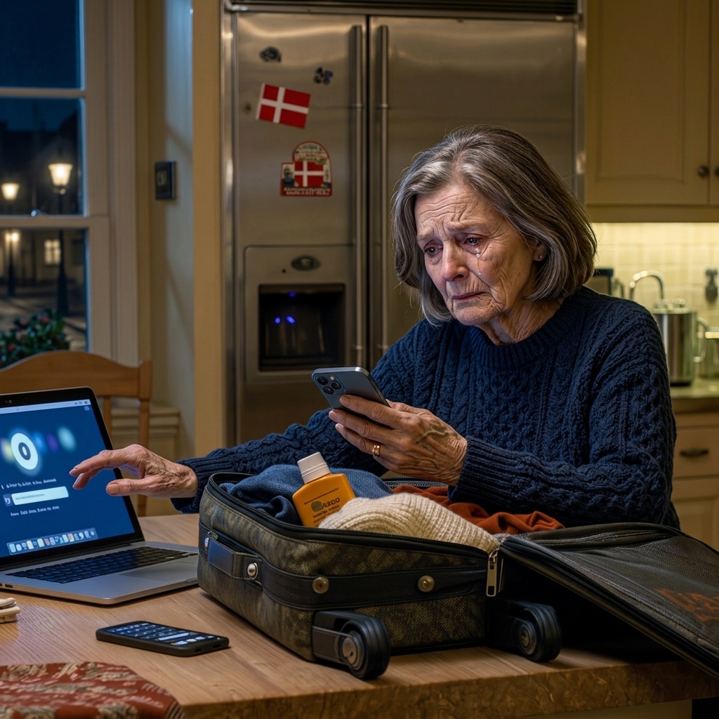 “Min søn sendte mig en sms klokken 23:02: ‘Mor, kom ikke mere – min kone vil bare have, at hendes familie tager med.’ Efter jeg havde betalt for hele turen, skændtes jeg ikke – jeg indefrøs simpelthen stille og roligt rejsepengene lige før check-in. Da kortet blev afvist, begyndte de at ringe i panik.”