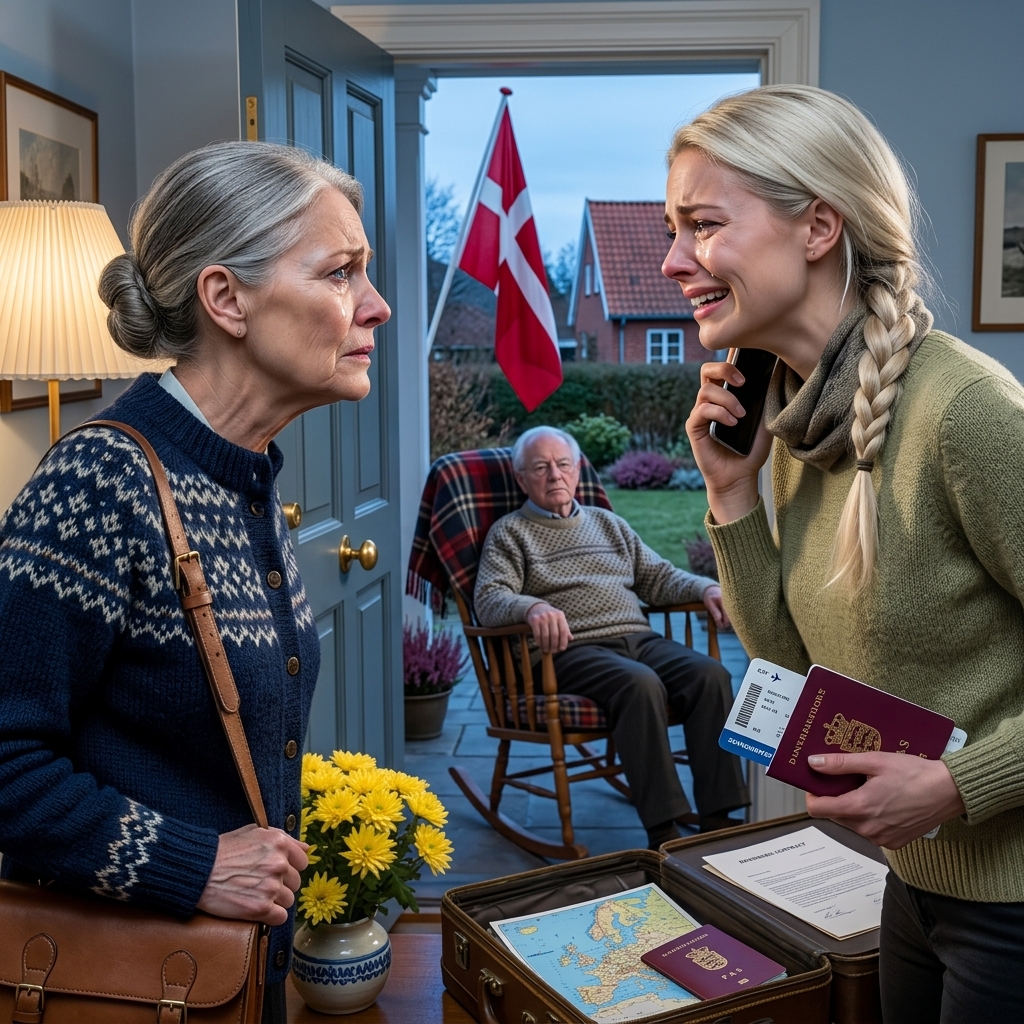 Jeg kom hjem på Thanksgiving. Huset var tomt – kun min svigerdatters stedfar sad og gyngede i en stol. På bordet lå en seddel: “Vores familie tog på krydstogt. Pas venligst på ham for os.” Den gamle mand åbnede det ene øje og sagde: “Skal vi begynde?” Jeg nikkede kun. Fire dage senere tiggede min svigerdatter …