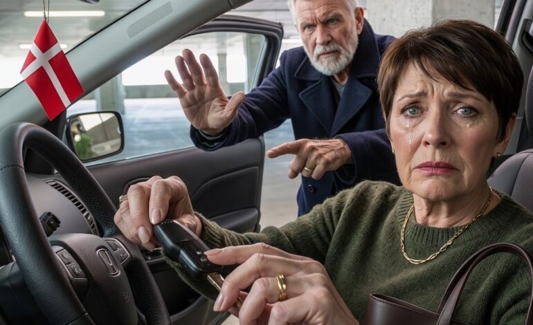 En hjemløs mand løb hen til min bil og råbte: “Frue, start den ikke – din svigerdatter,” og jeg gik ind i min mands sidste møde med allerede vejret i hælene.