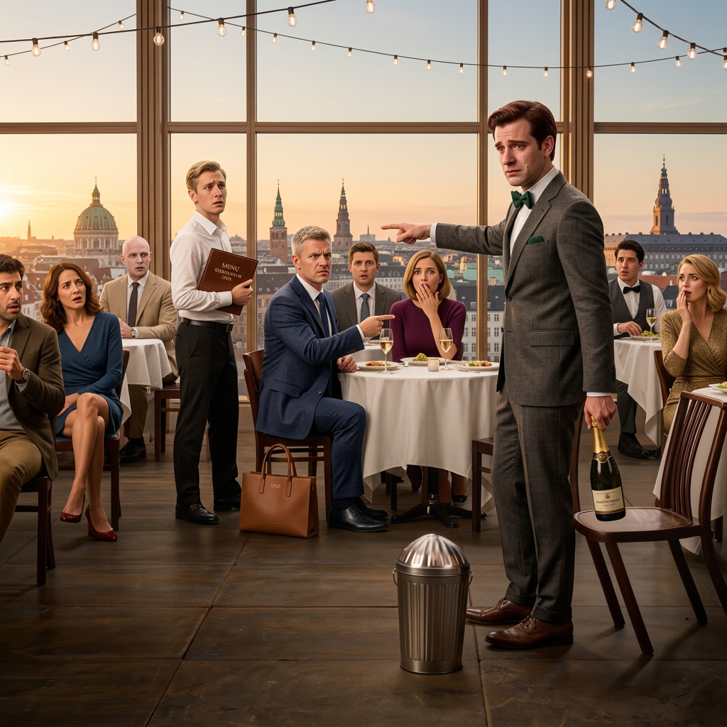 Min bror pegede på en klapstol ved siden af ​​skraldespanden på tagrestauranten og sagde: “Undskyld, dette bord er kun for familien,” og smilede så, da tjeneren bragte mig checken på 3.218 dollars til hans forlovelsesmiddag – bortset fra at han ikke vidste, at jeg var færdig med at være den stille bror, der betalte, smilede og forsvandt, og at én uåbnet flaske champagne var ved at afsløre alt, hvad de havde løjet om.