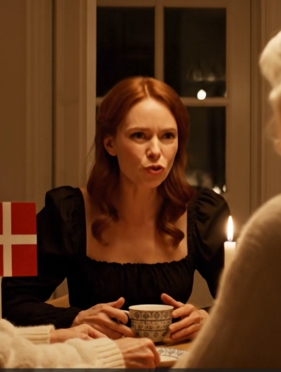 Til julemiddagen hjemme hos min datter tog min svigerdatter en lille tekande frem, satte en kop lige foran mig og smilede: “Kun til dig, mor,” men det, der fik mig til at gå i stå, var ikke selve sætningen, det var måden, hun kun rørte koppen ved sine læber for syns skyld, og ti dage senere forvandlede et telefonopkald den juleaften til en fejltagelse, de endnu ikke forstod.