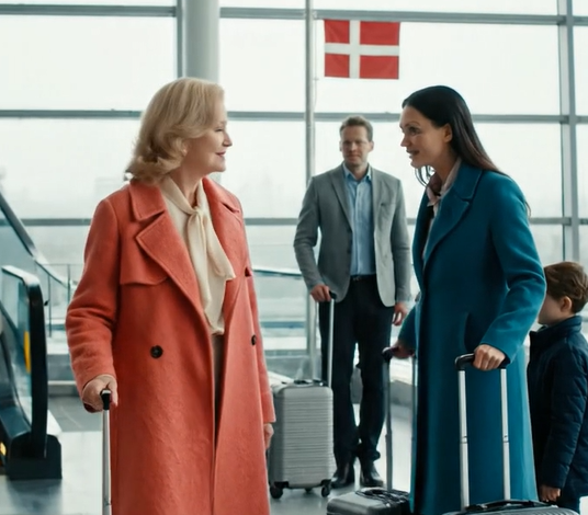 Lige der i Sea-Tac Lufthavn sænkede min datter stemmen og sagde: “Du flyver på økonomiklasse, og min familie flyver på business class. Jeg vil ikke have, at du sidder sammen med os.” Jeg stod bare der med den ene hånd i min lille kuffert og så hende vende sig om og gå tilbage mod sin mand, deres dyre bagage og de to børn med øjnene klistret til deres tablets, som om jeg ikke var andet end en ulejlighed, der skulle håndteres pænt, inden de skulle ombord. Jeg nikkede kun let. Hun havde ingen anelse om, at det var mig, der havde betalt for hver billet. Og et sted midt i den flyvning foretog jeg et stille opkald… Hendes ansigt dukkede op i mine tanker – hendes perfekt stylede hår, den dyre frakke og smilet, der vaklede i det øjeblik, hun så mig…