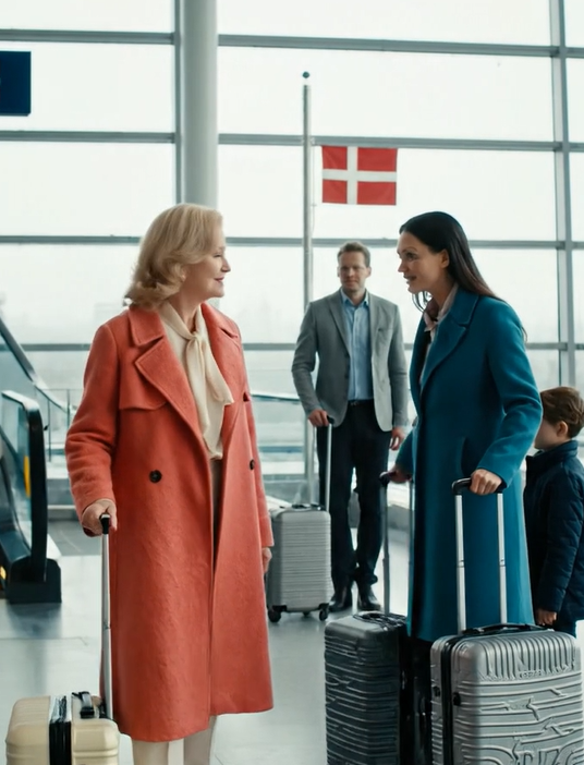 Lige der i Sea-Tac Lufthavn sænkede min datter stemmen og sagde: “Du flyver på økonomiklasse, og min familie flyver på business class. Jeg vil ikke have, at du sidder sammen med os.” Jeg stod bare der med den ene hånd i min lille kuffert og så hende vende sig om og gå tilbage mod sin mand, deres dyre bagage og de to børn med øjnene klistret til deres tablets, som om jeg ikke var andet end en ulejlighed, der skulle håndteres pænt, inden de skulle ombord. Jeg nikkede kun let. Hun havde ingen anelse om, at det var mig, der havde betalt for hver billet. Og et sted midt i den flyvning foretog jeg et stille opkald… Hendes ansigt dukkede op i mine tanker – hendes perfekt stylede hår, den dyre frakke og smilet, der vaklede i det øjeblik, hun så mig…