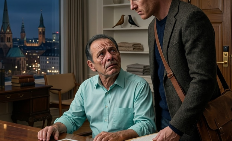 Min svigersøn kaldte mig hjerteløs, efter at min datter solgte sit hus for 500.000 dollars og gav ham hver en øre for hans “digitale forretning” – så slog han mig i min egen døråbning, da jeg sagde, at de ikke kunne bo hos mig; mindre end en time senere lagde min advokat en manilamappe på sit skrivebord, skubbe et fotografi hen imod mig og sagde: “Bruce, før du ser dette, skal du forstå, at din familie måske er havnet i noget langt mørkere end uheld.”