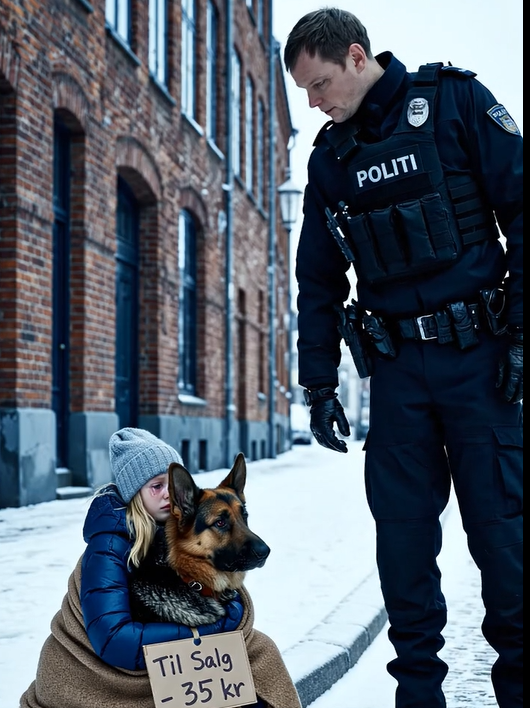 “Herre, kan De købe min fars hund?” spurgte den niårige pige fra sneen, der sad ved siden af ​​en schæferhund med et papskilt om halsen, hvorpå der stod: “Til salg — $5.” Men da betjent Daniel kiggede ind i hendes tårevædede øjne og hørte den virkelige årsag, indså han, at det handlede om langt mere end en hund, der blev solgt.