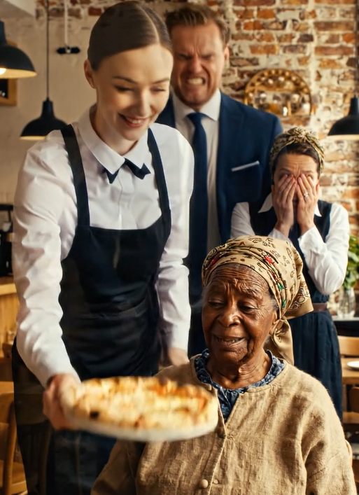 Ydmyget og dækket af pizza! Bestyreren kaldte hende “beskidt”, men han vidste ikke, at hun var ejerens mor.