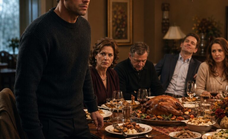 Ved Thanksgiving kiggede min mor på sønnen, der betalte sit realkreditlån, og sagde: “Du er bare en byrde,” mens min bror lo – så jeg lagde stille min gaffel fra mig, gik ud i kulden og lod den første banknota afsløre, hvem der virkelig havde holdt familien sammen, og hvor hurtigt stoltheden kollapser, når den usynlige holder op med at finansiere illusionen.