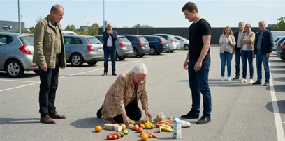 På en parkeringsplads i et supermarked snuppede en ung mand en pose med dagligvarer fra en ældre kvindes hænder og spildte den hele på jorden, hvorefter han angreb en gammel mand, der bare forsøgte at beskytte hende; men drengen kunne ikke engang forestille sig, hvad der ville ske med ham få sekunder senere.