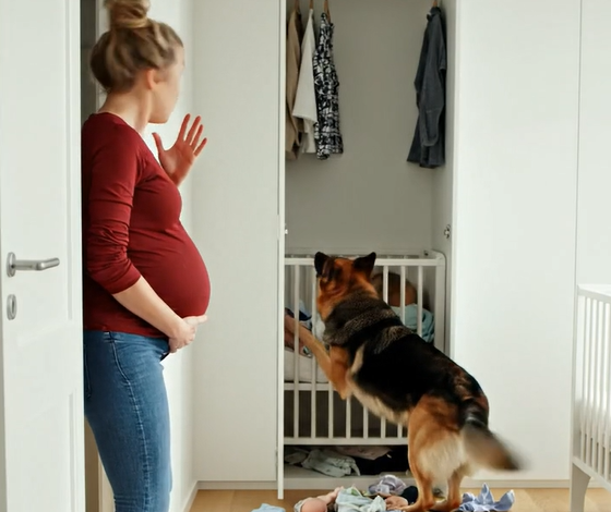 Min hund begyndte pludselig at gø ad min gravide kone og hoppede endda på hende, og begyndte derefter at smide ting ud af skabet: Vi var chokerede over at finde ud af årsagen til denne mærkelige hundeadfærd.