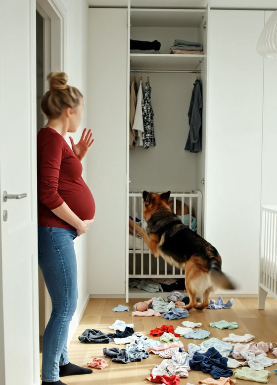 Min hund begyndte pludselig at gø ad min gravide kone og hoppede endda på hende, og begyndte derefter at smide ting ud af skabet: Vi var chokerede over at finde ud af årsagen til denne mærkelige hundeadfærd.