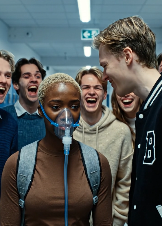 En skolebølle mobbede en klassekammerat, der kun kunne trække vejret ved hjælp af en maskine … men det, der skete derefter, efterlod hele skolen målløs.