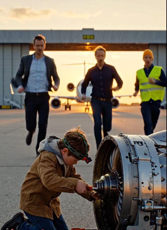 I lufthavnen stod en tolvårig dreng på asfalten ved siden af ​​en ødelagt turbine og var i gang med at reparere noget, indtil lufthavnsdirektøren bemærkede ham.