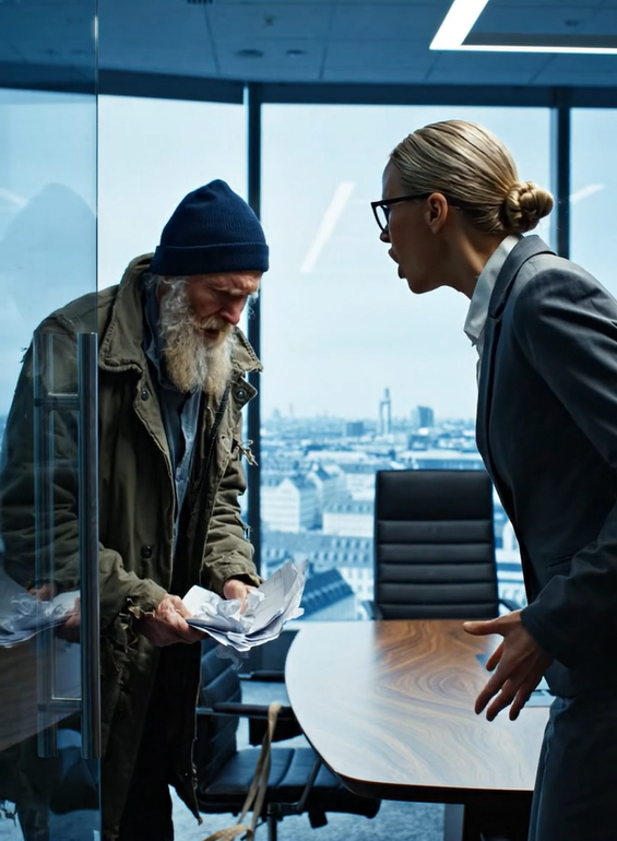 Kontoransatte begyndte at drille en hjemløs mand, i den tro at han var kommet for at få et arbejde eller bede om nåde, men pludselig lagde manden nogle papirer på bordet, og alle frøs til i chok.