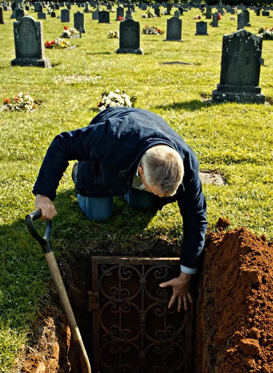Barnebarnet gravede sin bedstefars grav op og opdagede en hemmelig dør nedenunder: da han åbnede døren, kunne hans skrig høres over hele kirkegården.