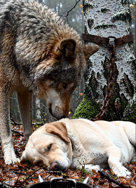 En mand tog sin hund med ind i skoven og efterlod den bundet til et træ i håb om at slippe af med den. Men ingen kunne have forestillet sig, hvad en ulv ville gøre ved hunden.