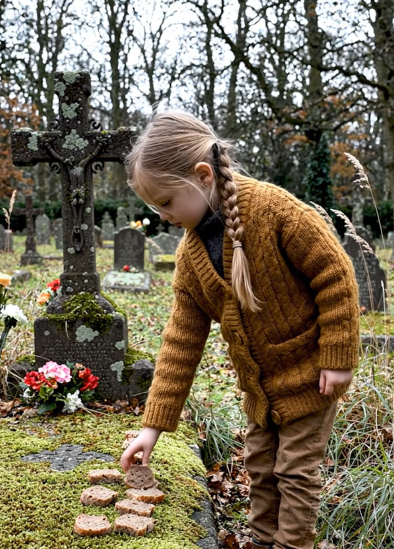 En 6-årig pige efterlod brød på en grav næsten hver uge i et år: Hendes mor var sikker på, at hun bare fodrede fuglene, men da hun fandt ud af sandheden, blev hun forfærdet.