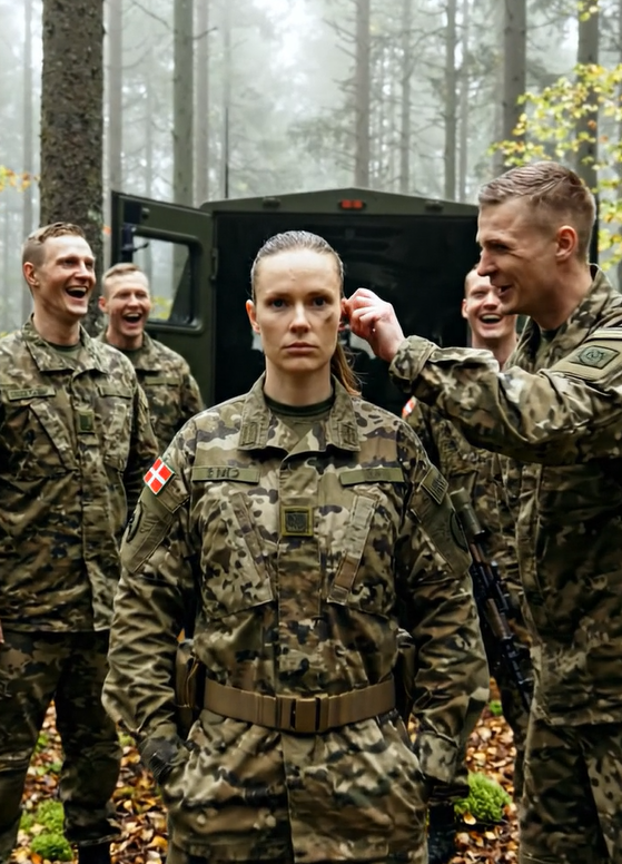 Skovrøverne angreb en pige i uniform, i den tro, at hun var hjælpeløs og ikke ville være i stand til at forsvare sig selv, men i det øjeblik dukkede nogen op fra skovens dyb, og på bare et minut var drengene på knæ og bad om nåde.