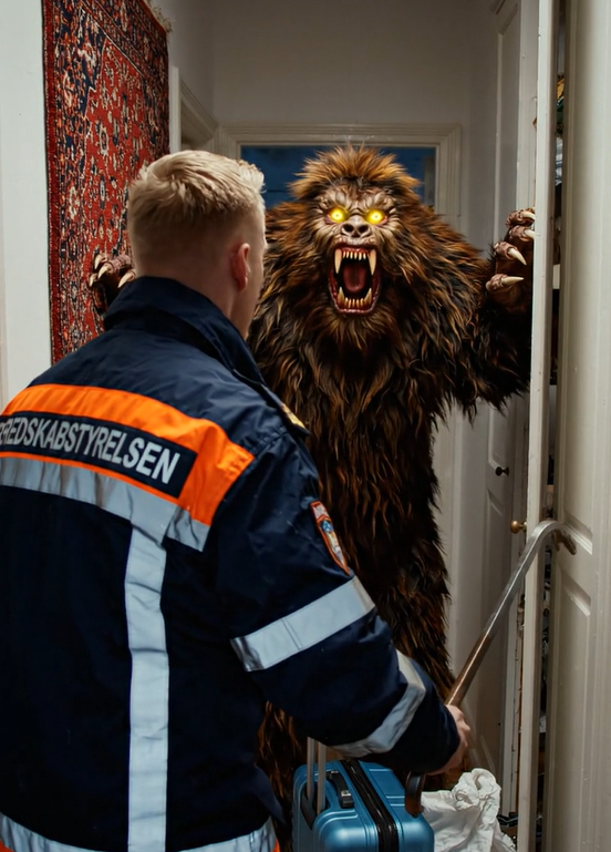 Et mærkeligt opkald nåede redningstjenesterne fra en ældre kvinde, der hævdede, at en uhyggelig skabning havde slået sig ned i det tomme hus ved siden af ​​hendes hjem, og at der i flere dage var blevet hørt skræmmende, umenneskelige lyde.