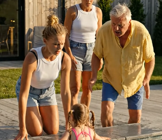 Min søster skubbede sin datter i poolen, vel vidende at hun ikke kunne svømme. Jeg ville hjælpe barnet, men min far greb fat i min arm og sagde koldt: “Hvis din datter ikke kan klare det selv, så fortjener hun ikke at leve.”