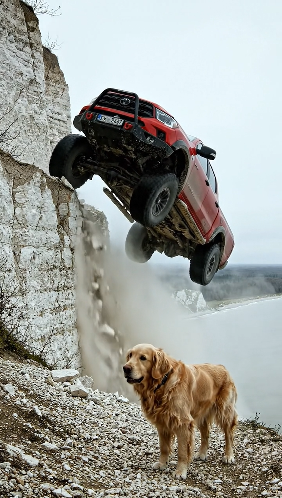 Bilen kørte af vejen og hang ud over en enorm skrænt: et øjeblik mere, og den ville være faldet ned i tomrummet med føreren, men så gjorde hans hund noget uventet.