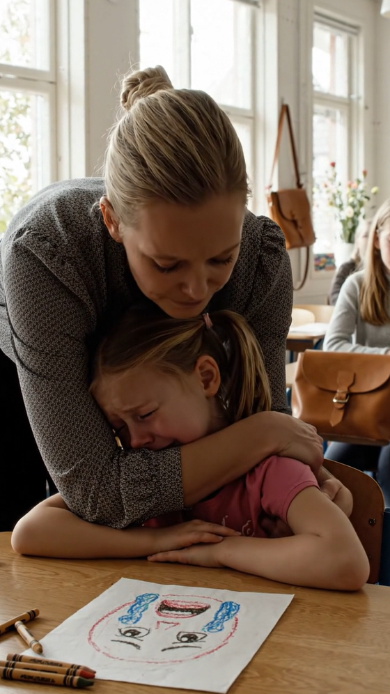 En 6-årig pige sagde i klassen, at hun ikke kunne sidde ned, og da læreren så hendes tegninger, ringede hun straks til politiet.