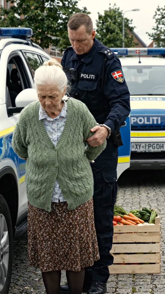 Politiet havde ondt af den stakkels gamle kvinde, der solgte ulovligt på gaden, men da en af ​​betjentene bøjede sig ned og omhyggeligt undersøgte grøntsagerne, blev kvinden straks anholdt.