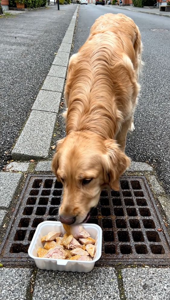 Hver dag stirrede hunden uden at blinke på den samme afløbsrist