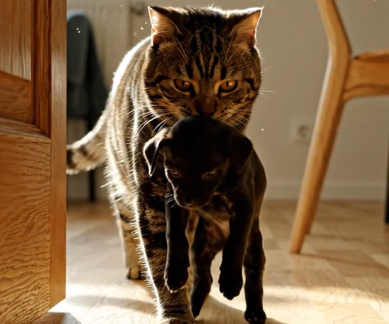 Efter min kat havde bragt nogle hvalpe hjem fra hvem ved hvorfra, bankede en politimand på døren.