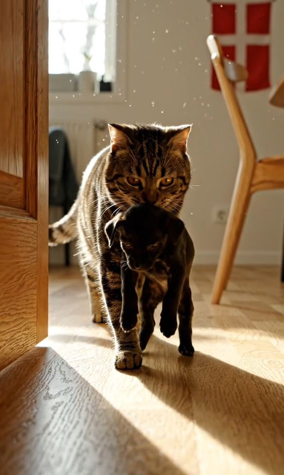Efter min kat havde bragt nogle hvalpe hjem fra hvem ved hvorfra, bankede en politimand på døren.
