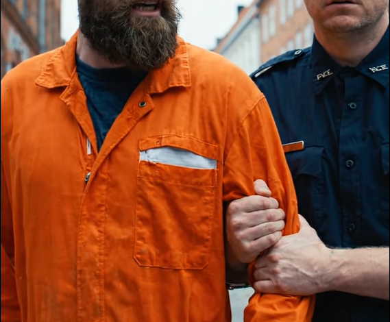 Fangen slap fri fra politimandens kontrol og forsøgte at flygte, men det, han gjorde få sekunder senere på gaden, chokerede de tilstedeværende.