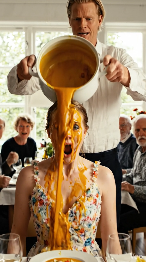 Manden hældte sin suppe over sin kones hoved foran alle slægtninge, men det, der skete derefter som svar, chokerede alle tilstedeværende.