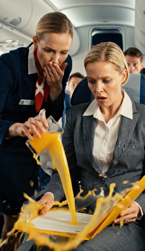 Stewardessen, der genkendte den sorte kvinde, hældte juicen fra glasset over hende, og det, der skete derefter på flyet, chokerede alle.