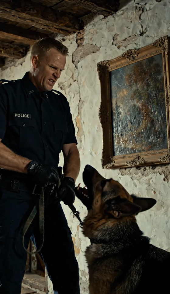 Politihund begyndte at gø højlydt ad et maleri under en husransagning: Betjentene var chokerede, da de tog maleriet ned og så, hvad der var gemt bag det