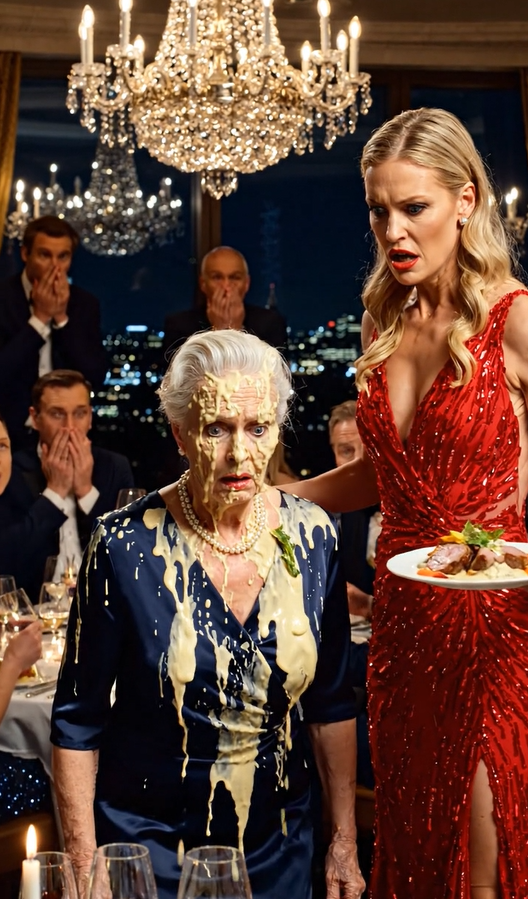 Til min fødselsdagsmiddag smilede min svigerdatter som en dronning – og så fejede hun min tallerken ud på gulvet foran halvtreds fremmede. “Se på hende,” hvæsede Vanessa. “Patetisk.”