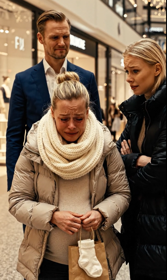 Jeg var ved at købe små sokker og tæpper til nyfødte, med den ene hånd hvilende på min næsten fødte mave, da jeg så dem – min mand og hans elskerinde, der gik gennem indkøbscentret som et perfekt par. Hun gik ikke i panik. Hun smilede. “Du skulle være blevet hjemme, gravide kvinde.” Jeg vendte mig mod min mand og ventede på, at han skulle forsvare mig. Men han sagde kun: “Lav ikke en scene.” Det var i det øjeblik, noget indeni mig døde … og noget langt farligere blev født. – Sande historier