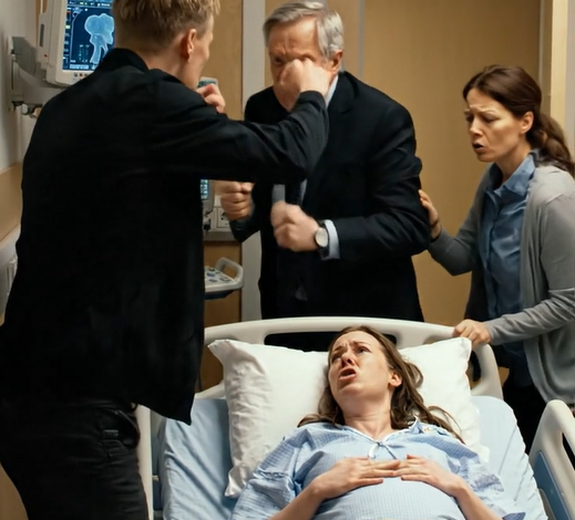 Jeg var seks måneder gravid, fanget i en hospitalsseng, da min mand løftede sin fod og sparkede mig. “Hold hende nede,” hvæsede han. Hans elskerinde strammede sit greb om mine håndled og smilede. “Der kommer ingen for at redde dig.” Så smækkede døren op. Min far stod der, hans ansigt koldere end døden. “Tag dine hænder væk fra min datter.” Det, han afslørede derefter, ødelagde dem ikke bare … det ændrede alt. – Sande historier