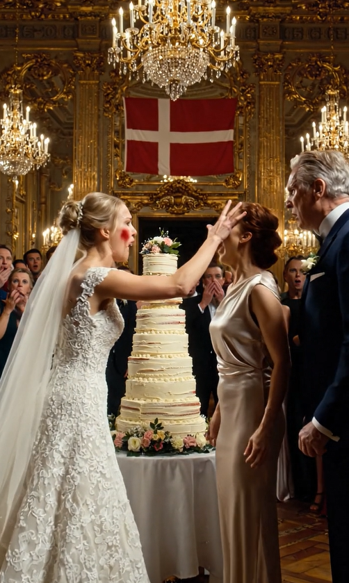 Ved min søns bryllup holdt jeg min kones rystende hånd, da min nye svigerdatter pludselig gav hende en lussing i ansigtet. “Forsvind,” hvæsede hun. “Ingen vil have dig her.” Hele rummet blev stille. Min kones øjne fyldtes med tårer, men hun sagde ingenting. Så rejste jeg mig op, kiggede på min søn og sagde: “Fortæl hende sandheden … ellers gør jeg det.” Og det var dér, brylluppet for alvor begyndte at falde fra hinanden. – Sande historier