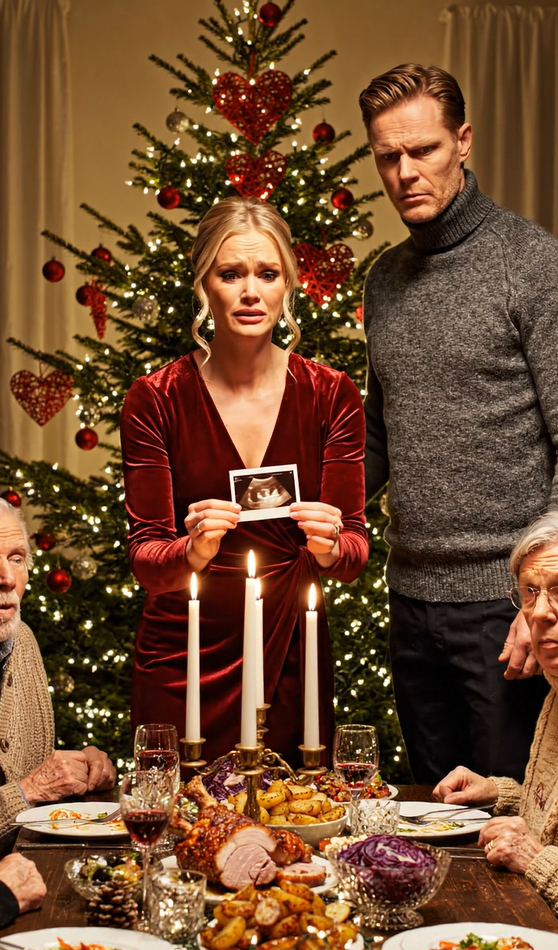 De kaldte mig “den ufrugtbare” ved julemiddagen og grinede, mens jeg stod stivnet ved siden af ​​træet. “Måske næste år giver du endelig denne familie en rigtig gave,” fnøs min svigermor. Jeg pressede en rystende hånd mod min mave og skjulte sandheden, de ikke var klar til. Fire hjerteslag. Fire hemmeligheder. Fire grunde til, at jeg havde forholdt mig tavs. Men da min mand løftede sit glas og sagde: “Hun bliver aldrig mor,” smilede jeg … For i morgen ville alting eksplodere. – Sande historier