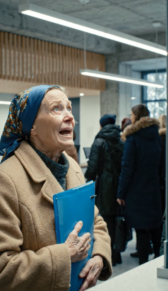 “Er du overhovedet klar over, hvor meget tid du spilder på alle andre?! Forkerte dokumenter igen!” spyttede ekspedienten med kold foragt og ydmygede den dårligt klædte gamle kvinde foran hele køen.