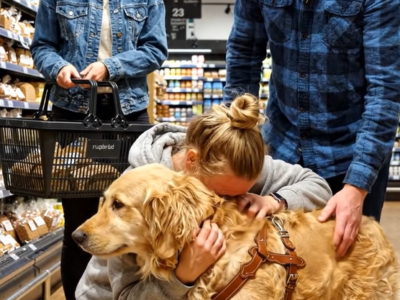 Jeg frøs til i gang 4, da en fremmeds hund fik øje på min … Det, der skete derefter, fik hele supermarkedet til at tavshed.