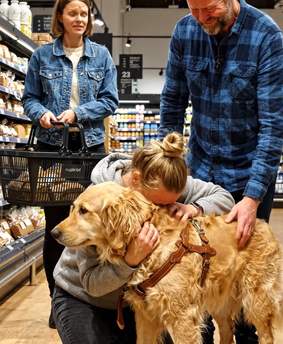 Jeg frøs til i gang 4, da en fremmeds hund fik øje på min … Det, der skete derefter, fik hele supermarkedet til at tavshed.