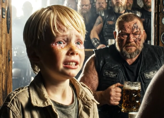 En skrækslagen 9-årig dreng løb ind i en bikerbar – og sagde et navn, der fik hele rummet til at gå i panik. Han havde løbet i timevis. Iturevne tøj. Slidte sko. Han kiggede sig over skulderen med få sekunders mellemrum. Fordi mændene, der jagtede ham, ikke skyndte sig. De gik langsomt – som om de allerede vidste, at børn ikke undslipper.