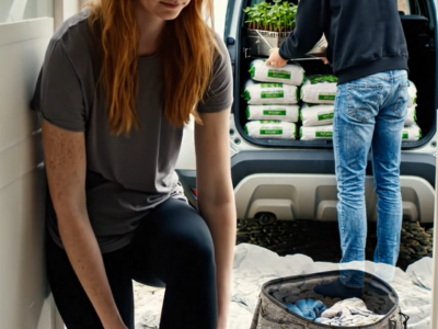 Marina stod i døråbningen med kun én sok på, den anden dinglende fra hånden, og så til, mens Kostya fyldte en sammenklappelig grill og tre poser med kimplanter i Dusteren.