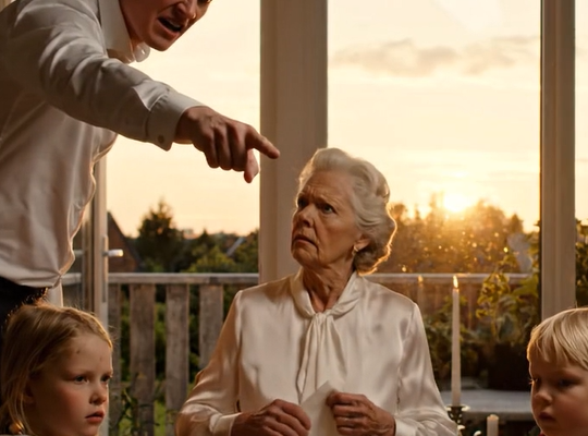 Ved søndagsmiddagen fortalte min søn mig, at døren var lige der, hvis jeg nægtede at være hans gratis babysitter, så jeg foldede min serviet, rejste mig stille og gik ud med én sætning, der fik hans perfekte amerikanske husstand til at forstumme.