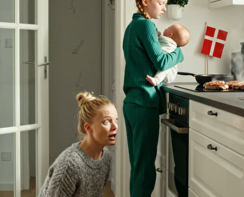 Min 8-årige datter løb ind i huset med en nyfødt baby i armene. Da min mand spurgte: ”HVEM KUNNE FINDE PÅ DETTE?”, så hun direkte på ham og hviskede: ”FAR… JEG SÅ DIG.” 😨😳