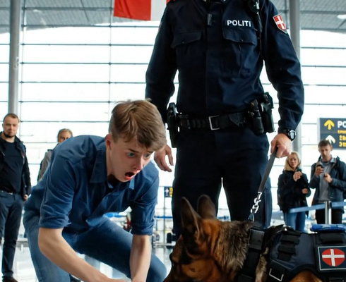 En lufthavnshund flængede pludselig en lille drengs rygsæk op — og det, der spredte sig ud over gulvet, efterlod en hel terminal i tårer 😨😨