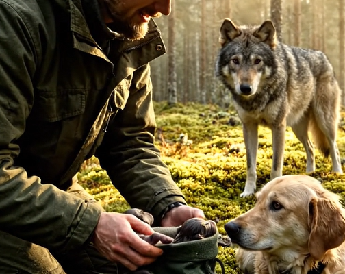Han efterlod sin hund i skoven — Men en ulv gjorde, hvad intet menneske ville 🐺💔