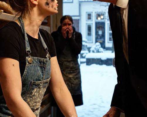 “Du er bare en bager!” skreg hun gennem tårerne. Men milliardærforloveden gik forbi hende … direkte hen til mig. “Jeg har prøvet at møde dig i seks måneder.” Min familie blev bleg … “Du er jaloux og grim!” Ovnlågen smækkede op, og varmen ramte mit ansigt, lige da min mors stemme skar skarpt ind i telefonen. “Haley vil have, at alt skal være perfekt i aften,” sagde hun. “Du ved, hun er kosmetolog. Og du lugter altid af gær.” Jeg stod der med en bakke surdejsbrød i hånden, der næsten havde brændt viskestykket af. Det var fredag ​​eftermiddag. Myldretiden. Mit bageri var fuldt af kunder. Mit forklæde var melet.
